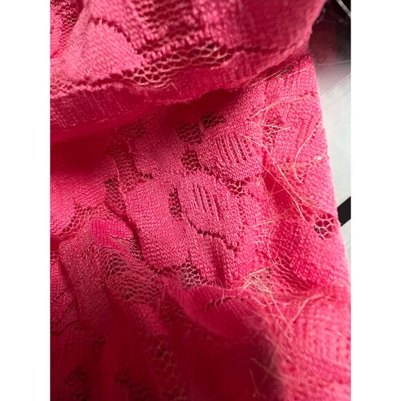 Jezebel Hot Pink Pushup Lace Bustier With Keyhole And Laceup Details Size M - Picture 6 of 7